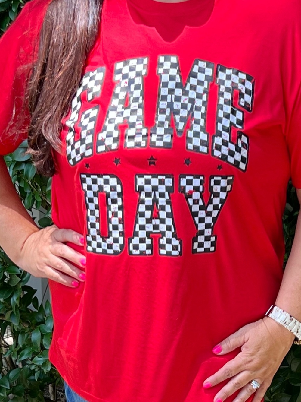 GAME DAY Red Graphic T-Shirt